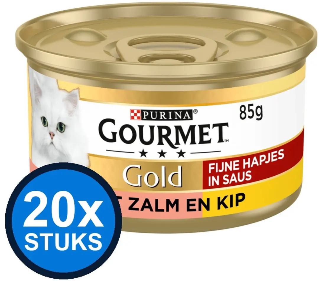 Gourmet Gold Fijne Hapjes Zalm & Kip Natvoer