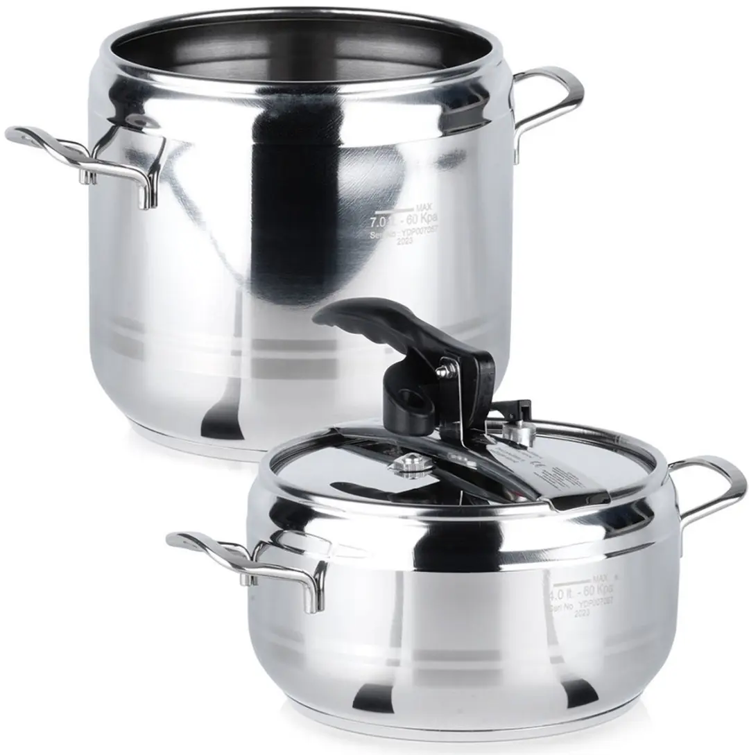 Orion Profi Serie Roestvrijstalen Snelkookpan Set 4+7L