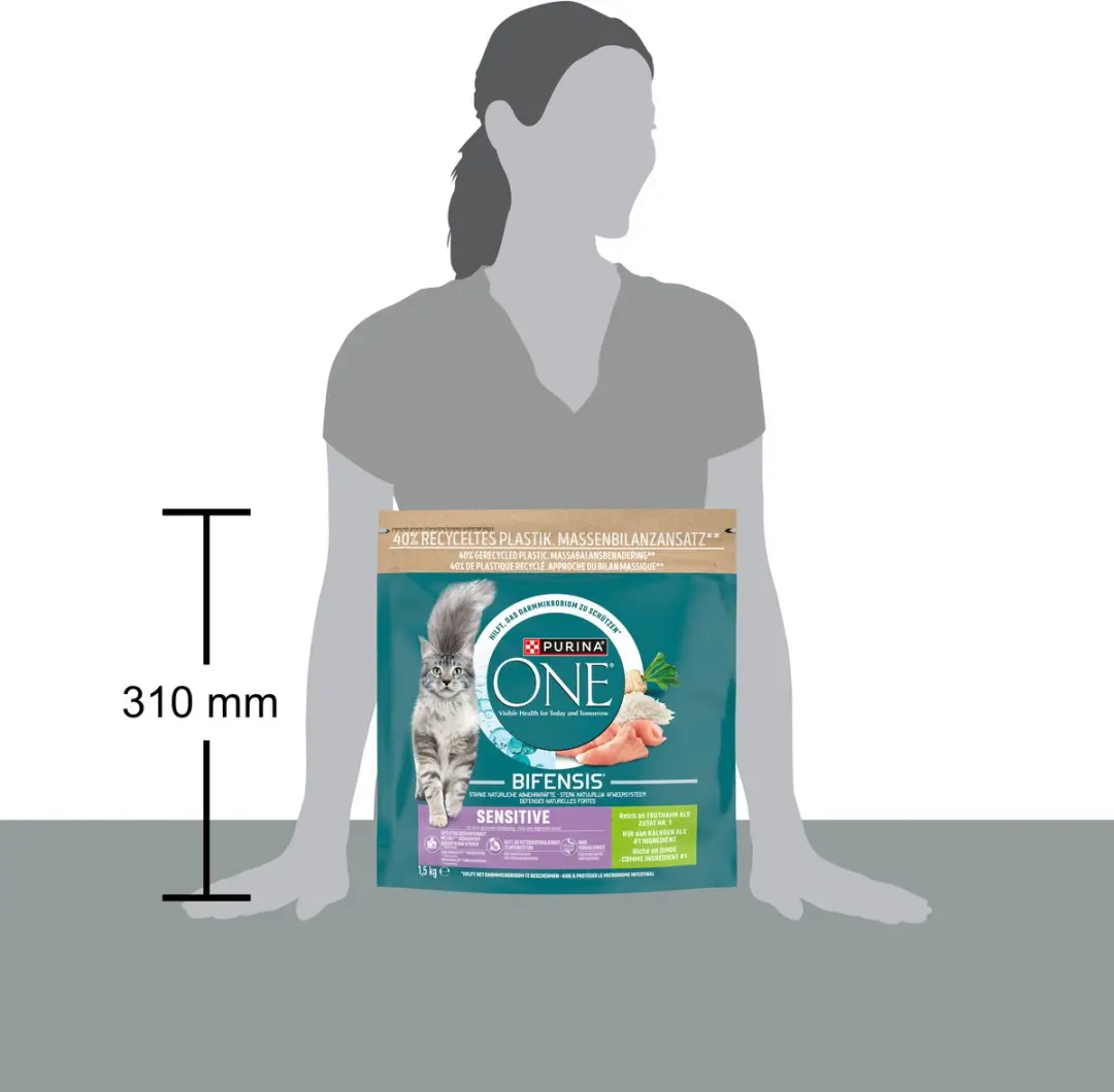 Purina ONE Sensitive Kalkoen Kattenbrokjes 6kg