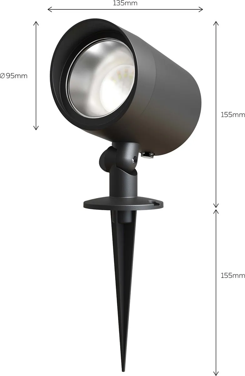 Calex LED Grondspot 7W Warm Wit - Zwart