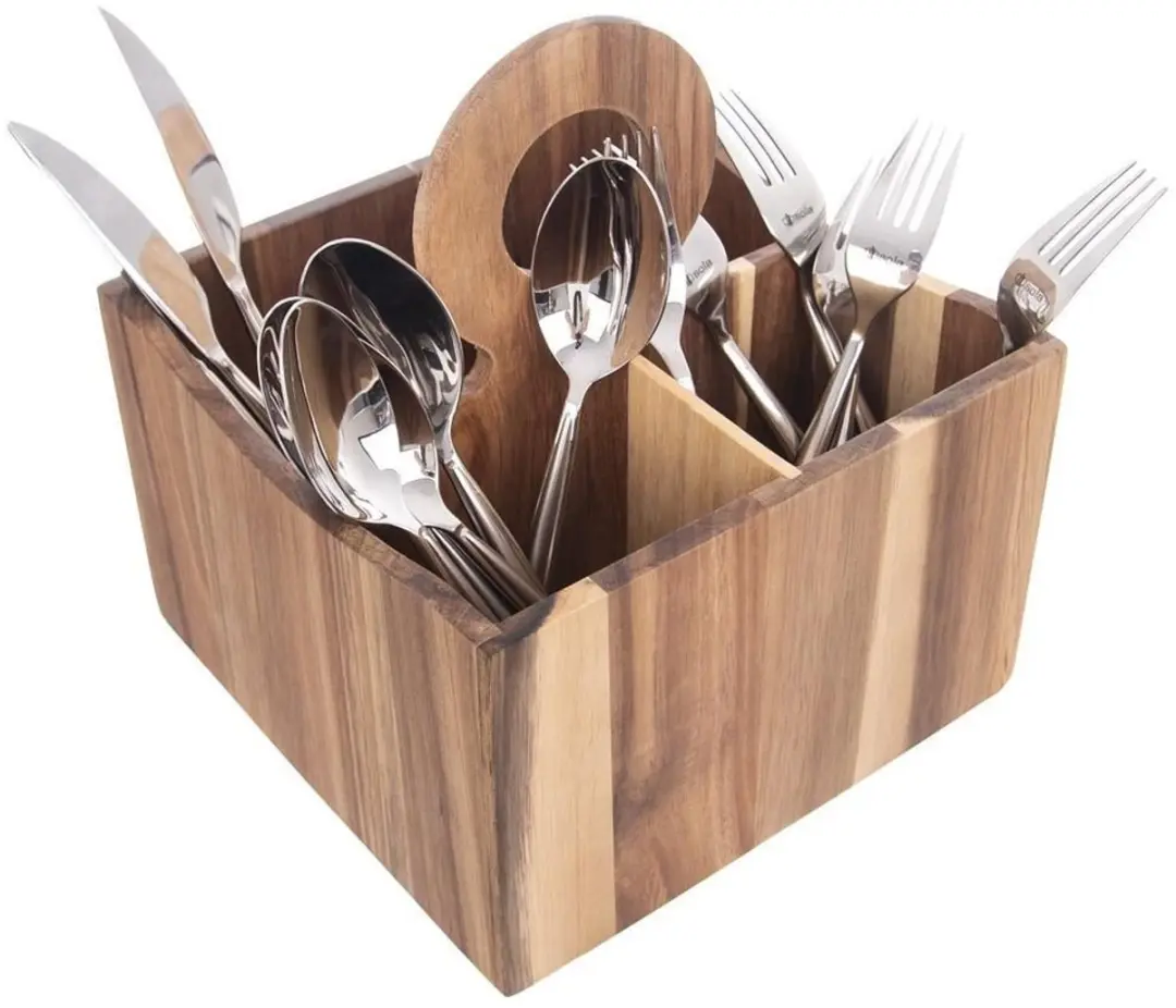 Orion Wooden Serie Houten Bestekhouder 3 Vakken - Acacia