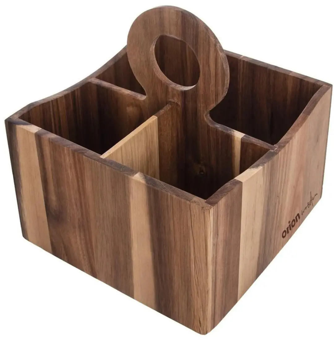 Orion Wooden Serie Houten Bestekhouder 3 Vakken - Acacia
