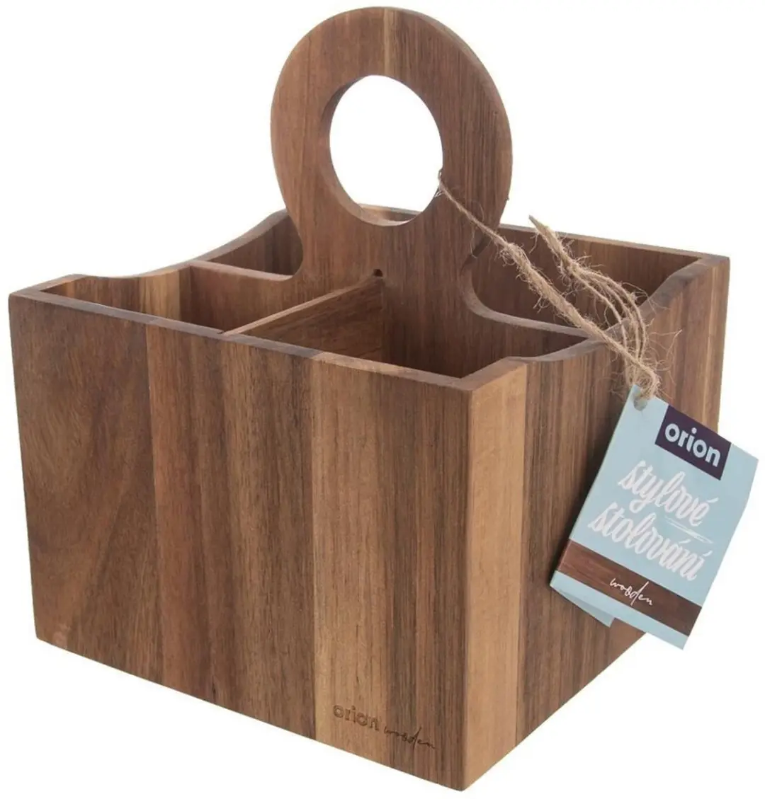 Orion Wooden Serie Houten Bestekhouder 3 Vakken - Acacia