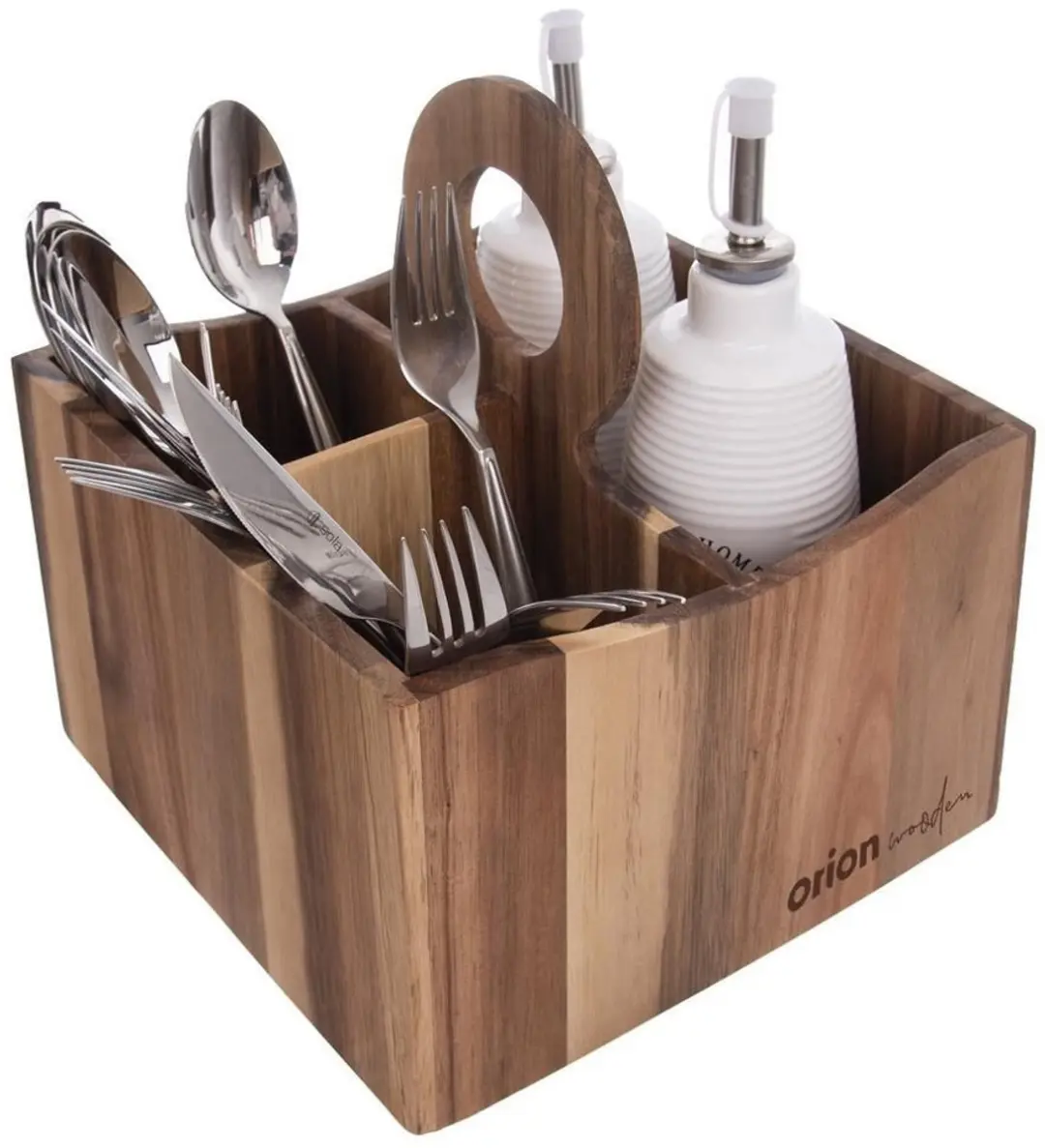 Orion Wooden Serie Houten Bestekhouder 3 Vakken