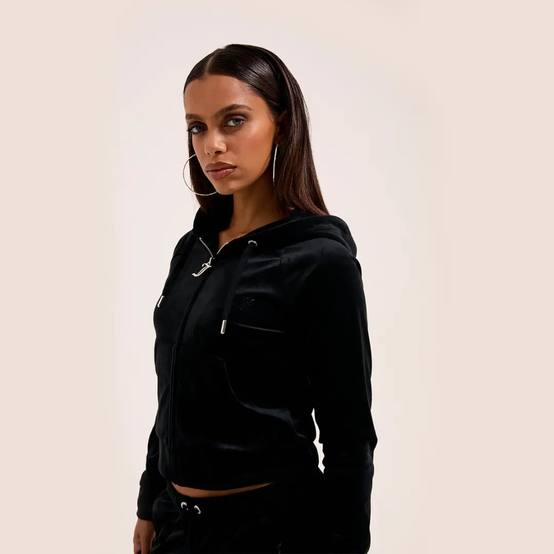Juicy Couture Madison Outline Hoodie Diamant Zwart - XL