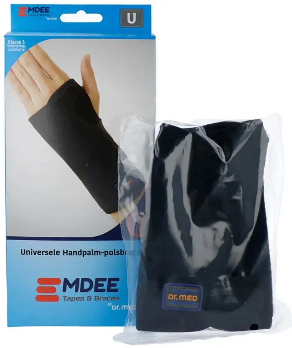 Emdee Universele Handpalm-Polsbrace - Zwart