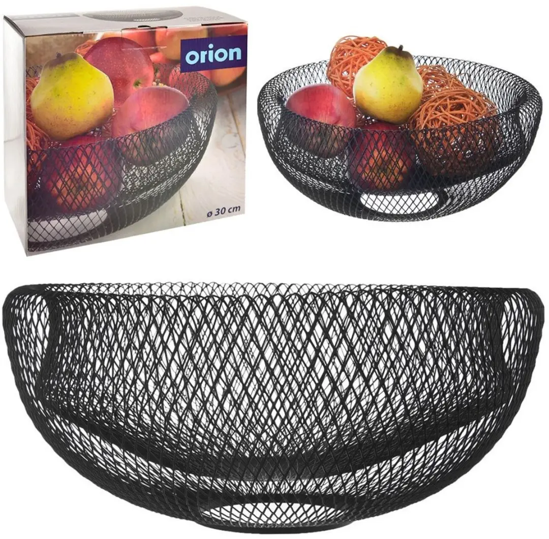 Orion Metalen Fruitmand Zwart 30cm