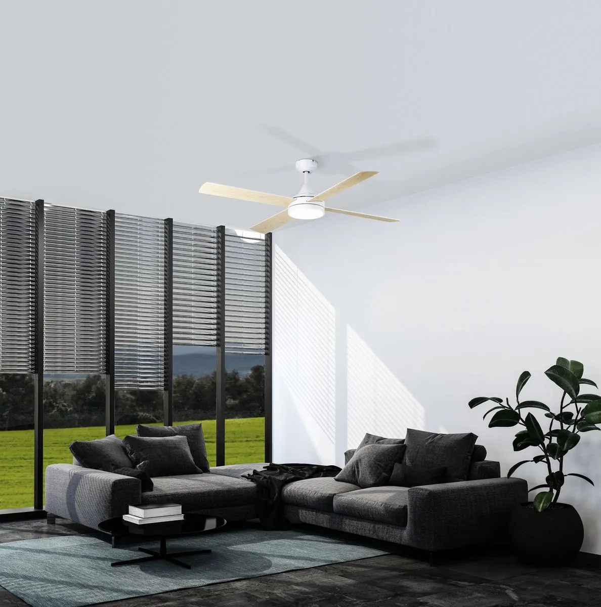 Eglo Trinidad Plafondlamp met Ventilator 122cm - Wit - Dimbaar - afbeelding 6 van 6