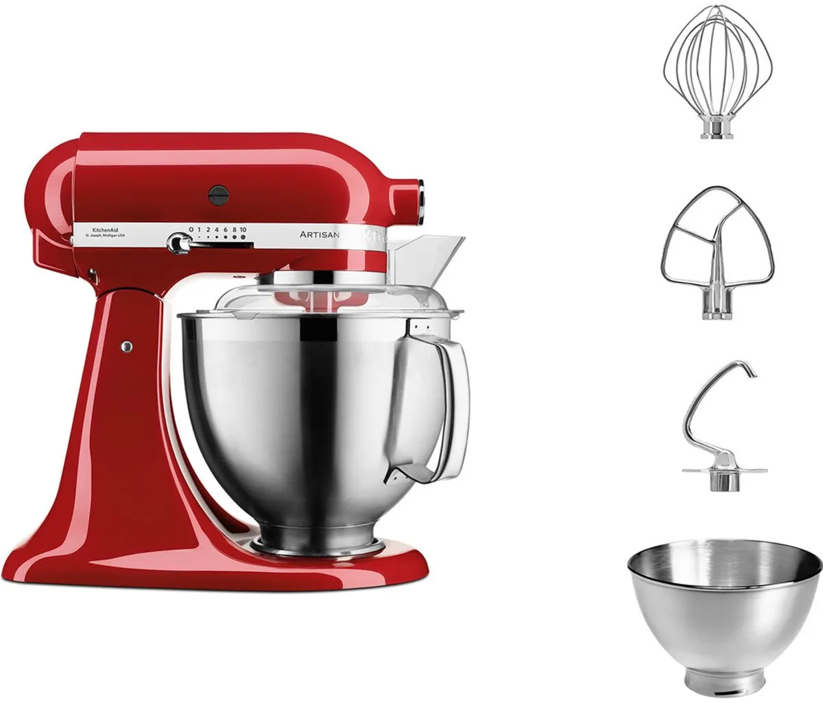 KitchenAid Artisan 5KSM185PSEER Keukenmachine - 4,8L - Keizerrood