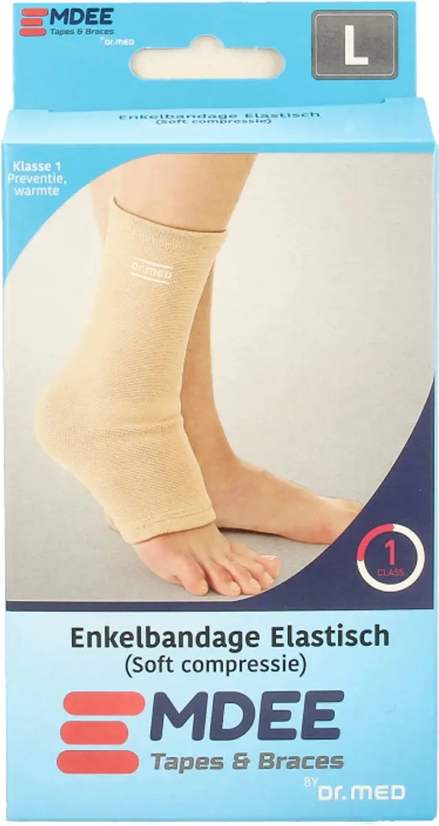 Emdee Enkelbandage Soft Compressie L - Beige