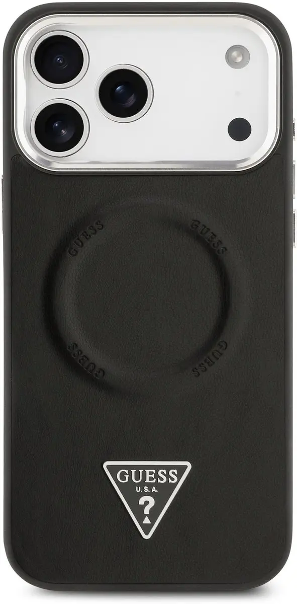 GUESS Triangle Logo iPhone 17 Pro Hoesje - MagSafe - Zwart