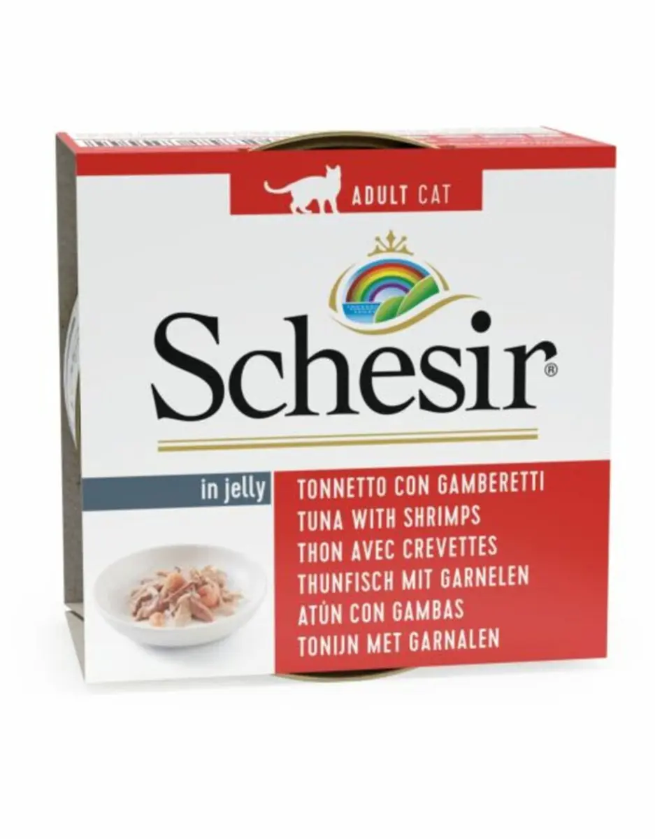 Schesir Kattenvoer Tonijn & Garnaal in Gelei - 12x85g