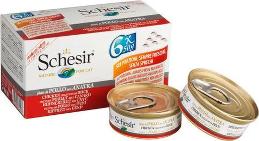 Schesir Kat Blik Tonijn & Kip 6x50g - afbeelding 6 van 6