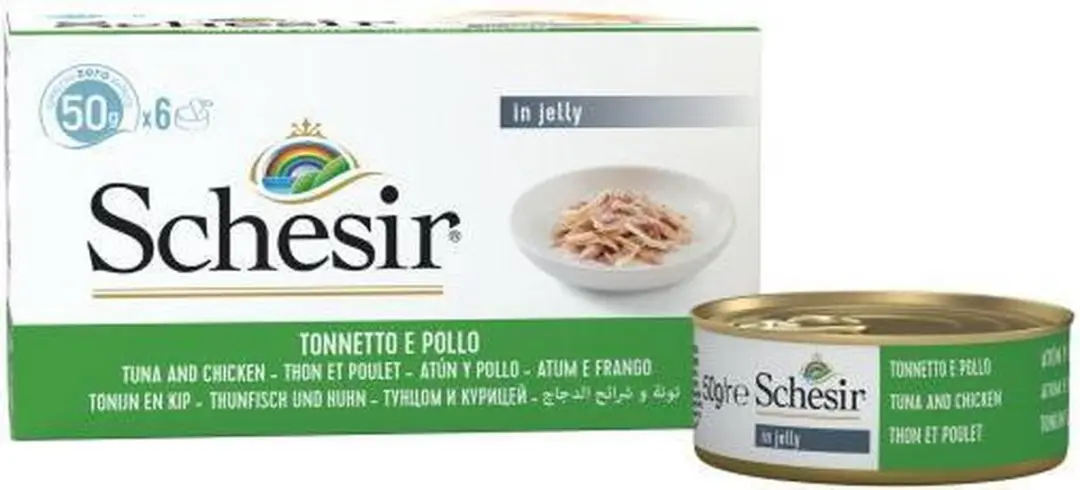 Schesir Kat Blik Tonijn & Kip 6x50g