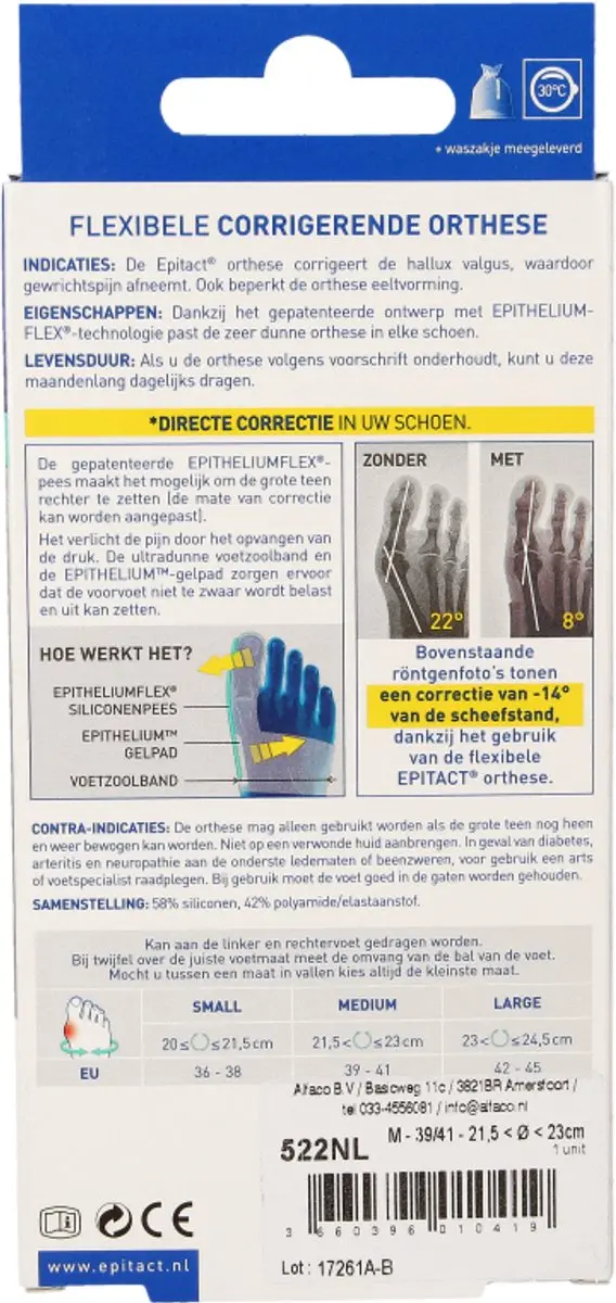 Epitact Hallux Valgus Orthese 39/41 - Huidskleur