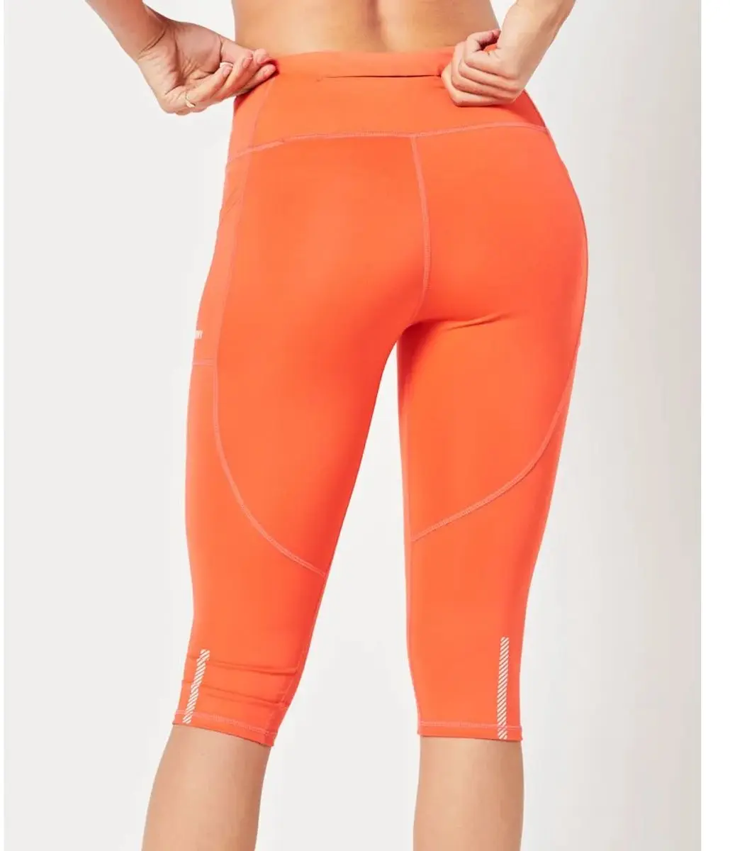 Superdry Run Cropped 3/4 Leggings - XS - Hot Coral