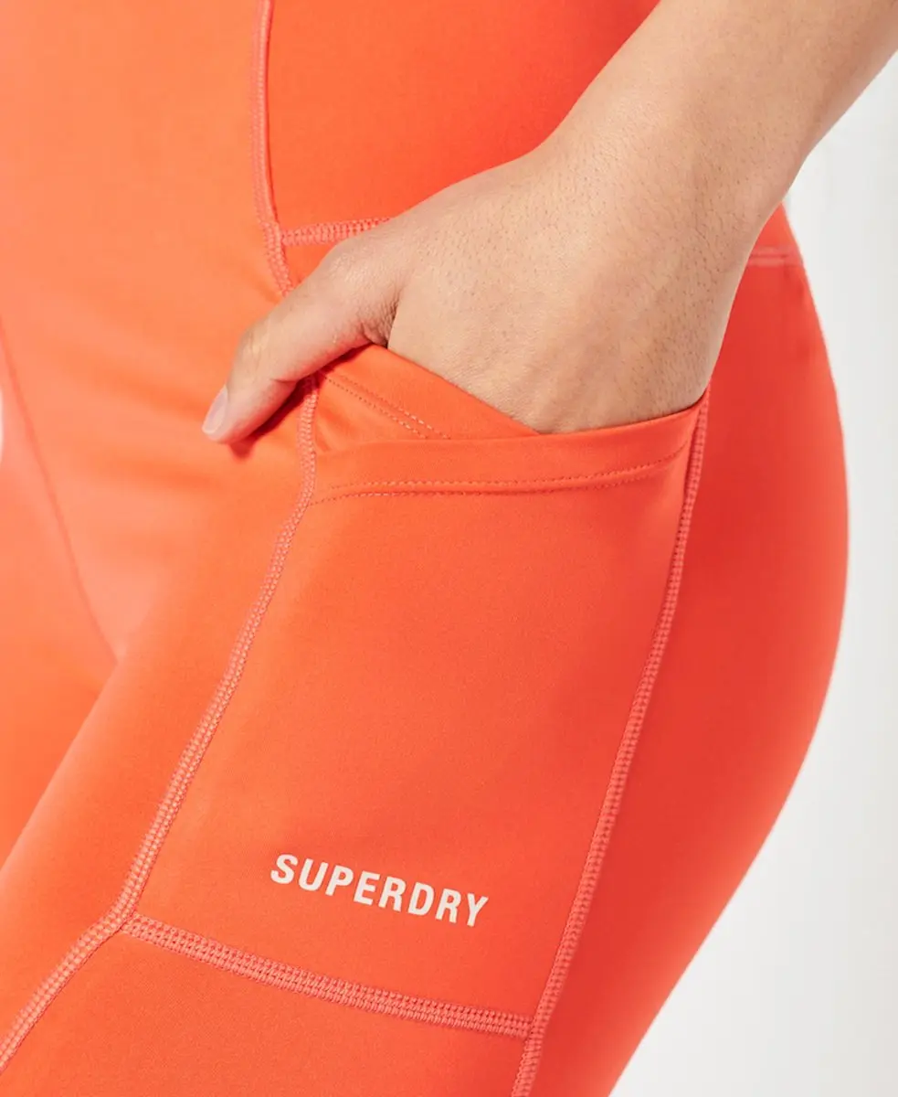 Superdry Run Cropped 3/4 Leggings - XS - Hot Coral - afbeelding 6 van 6