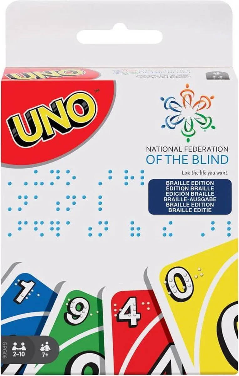 Mattel Games UNO Braille - 2-10 Spelers
