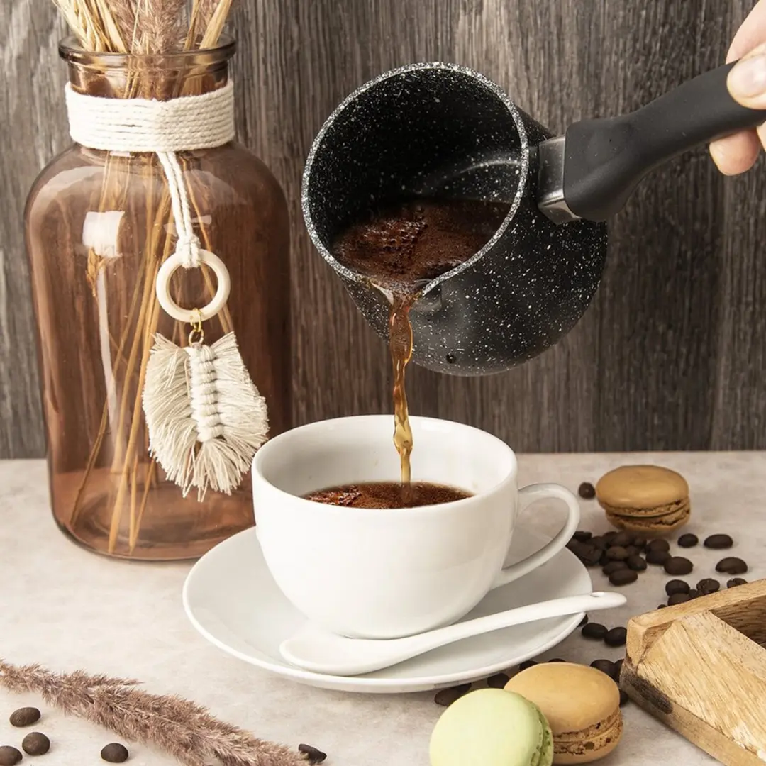 Orion Grande Serie Granieten Koffiepot 500ml - Wit/Zwart