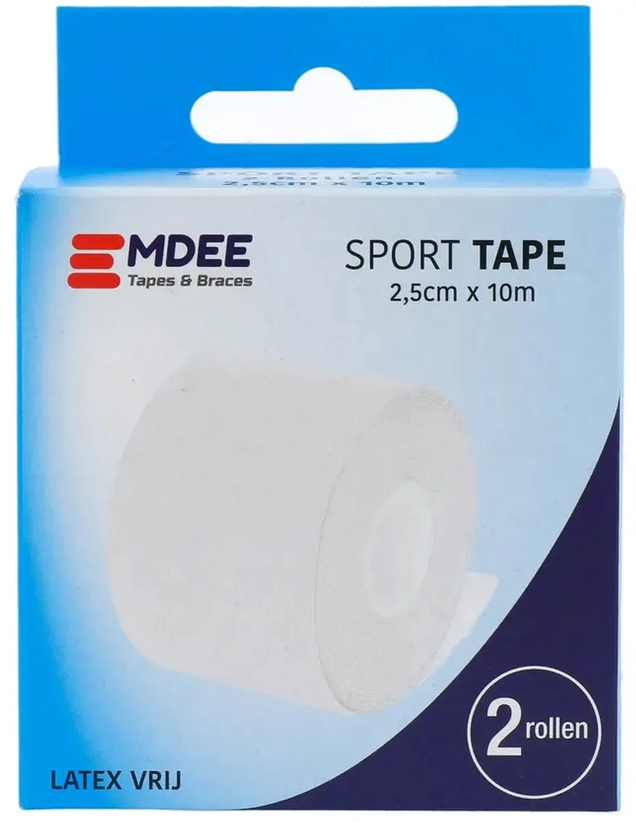 Emdee Sporttape 2.5cm x 10m - Wit - 2 Stuks - afbeelding 6 van 6