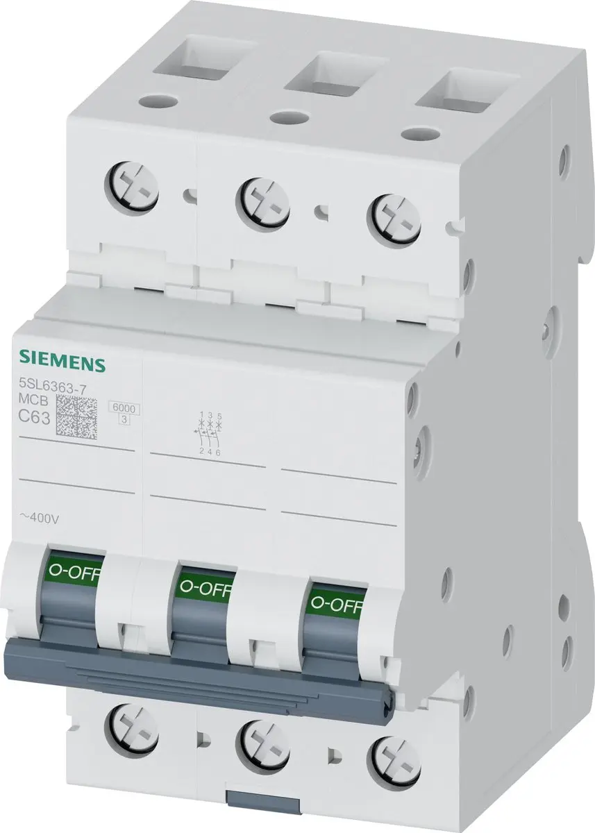 Siemens 5SL6363-7 Zekeringautomaat 3-polig 63A