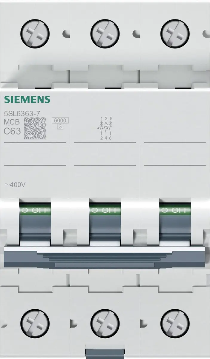 Siemens 5SL6363-7 Zekeringautomaat 3-polig 63A