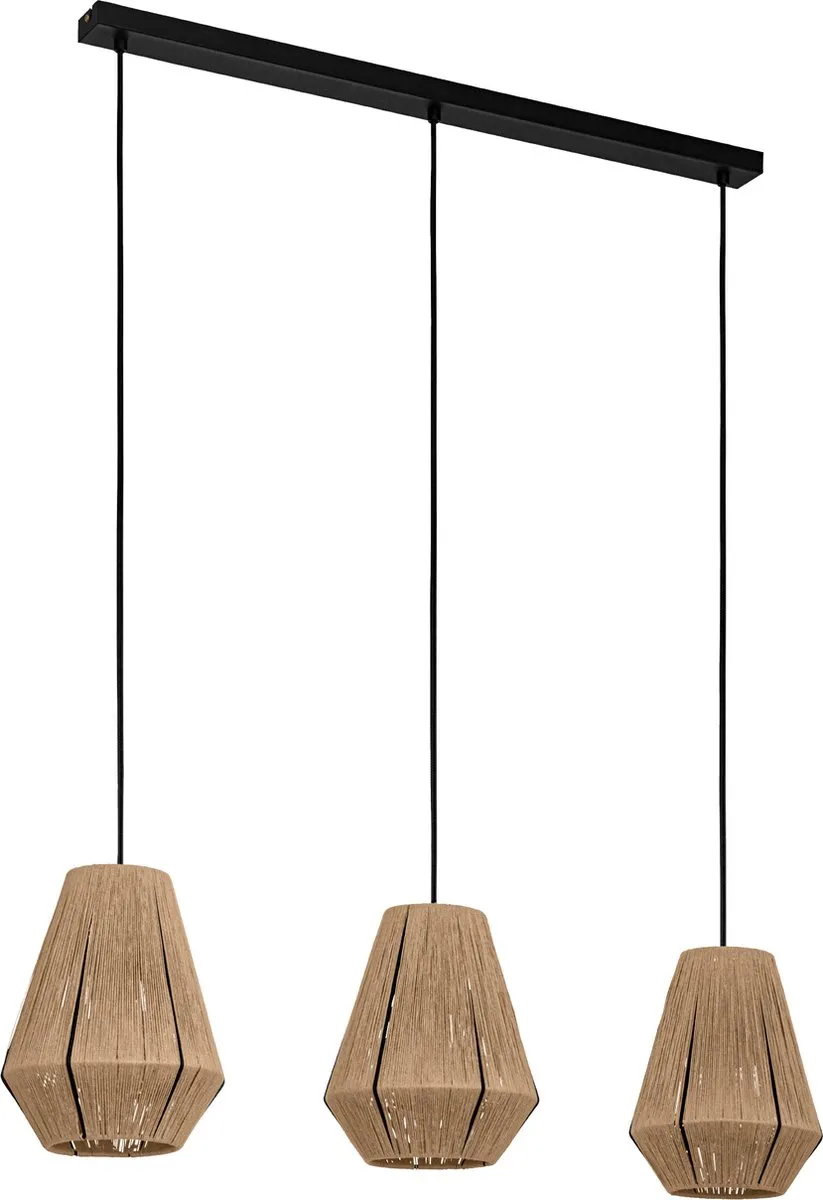 Eglo Alderney Hanglamp E27 90cm - Zwart/Bruin
