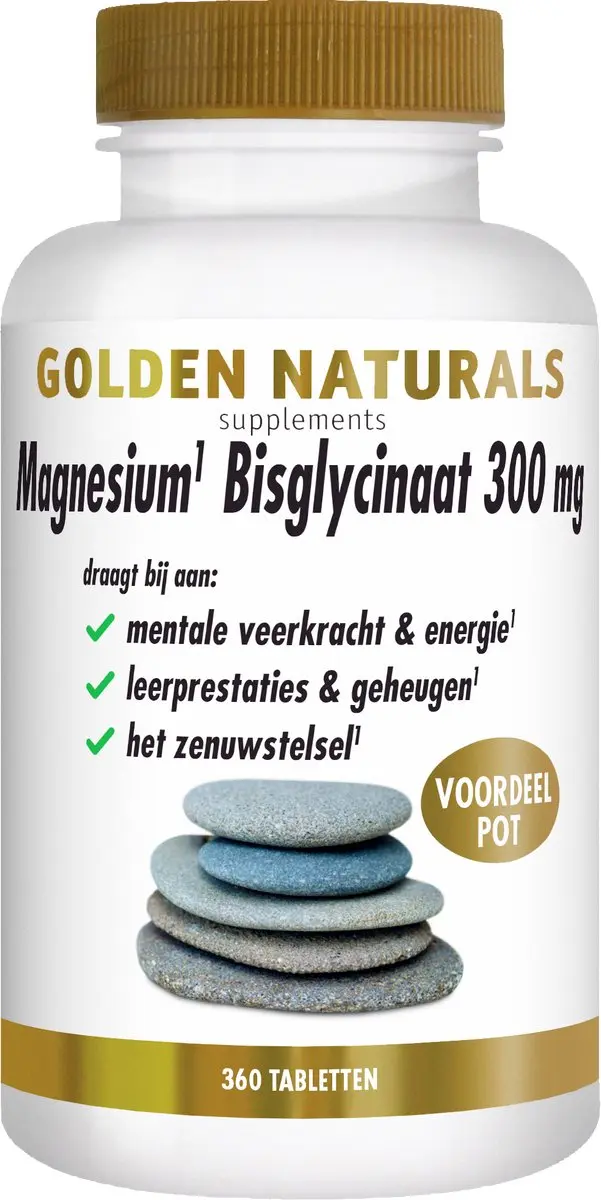Golden Naturals Magnesium Bisglycinaat 360 tabletten 300mg