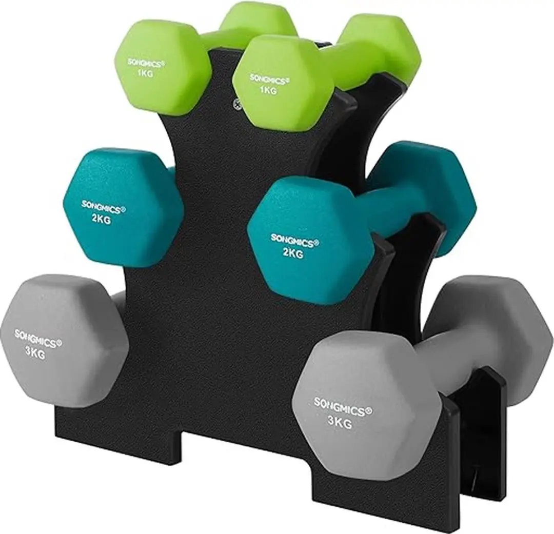 Songmics Dumbbellset 6 Stuks 1-3kg met Opbergstandaard