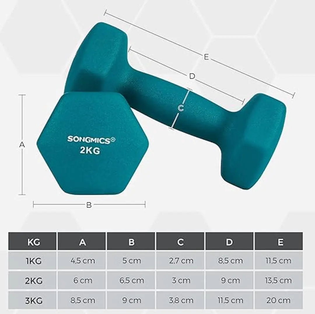 Songmics Dumbbellset 6 Stuks 1-3kg met Opbergstandaard