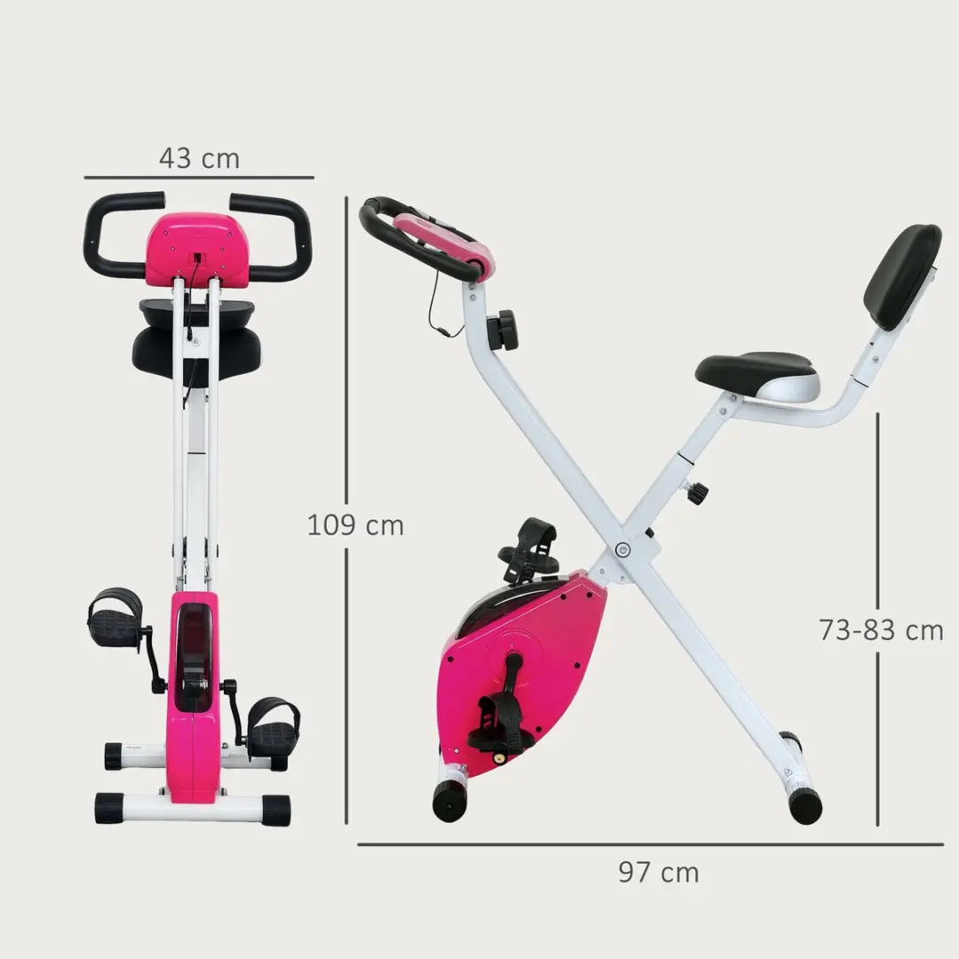 Homcom Magnetische Hometrainer 43x97x109cm - 8 Niveaus - Roze