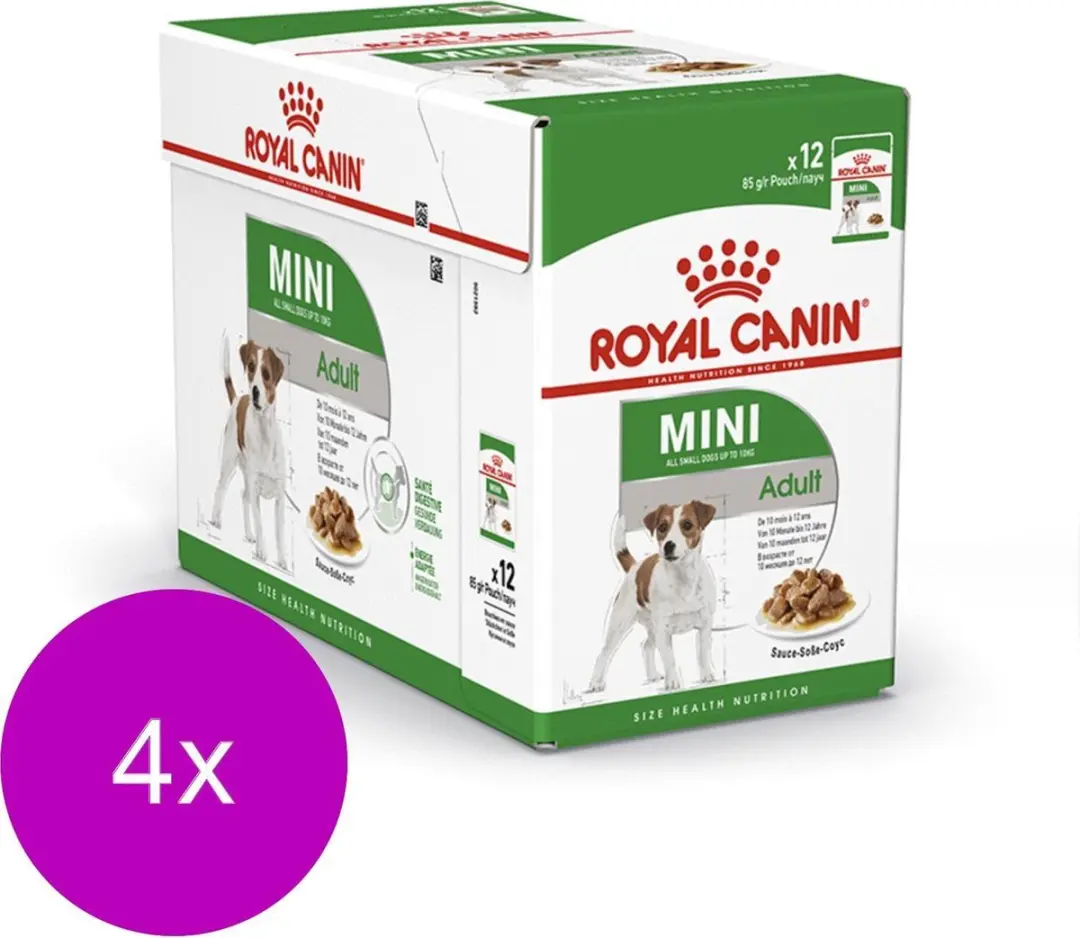 Royal Canin Mini Adult Natvoer Hond - 48 Stuks (4x12x85g)