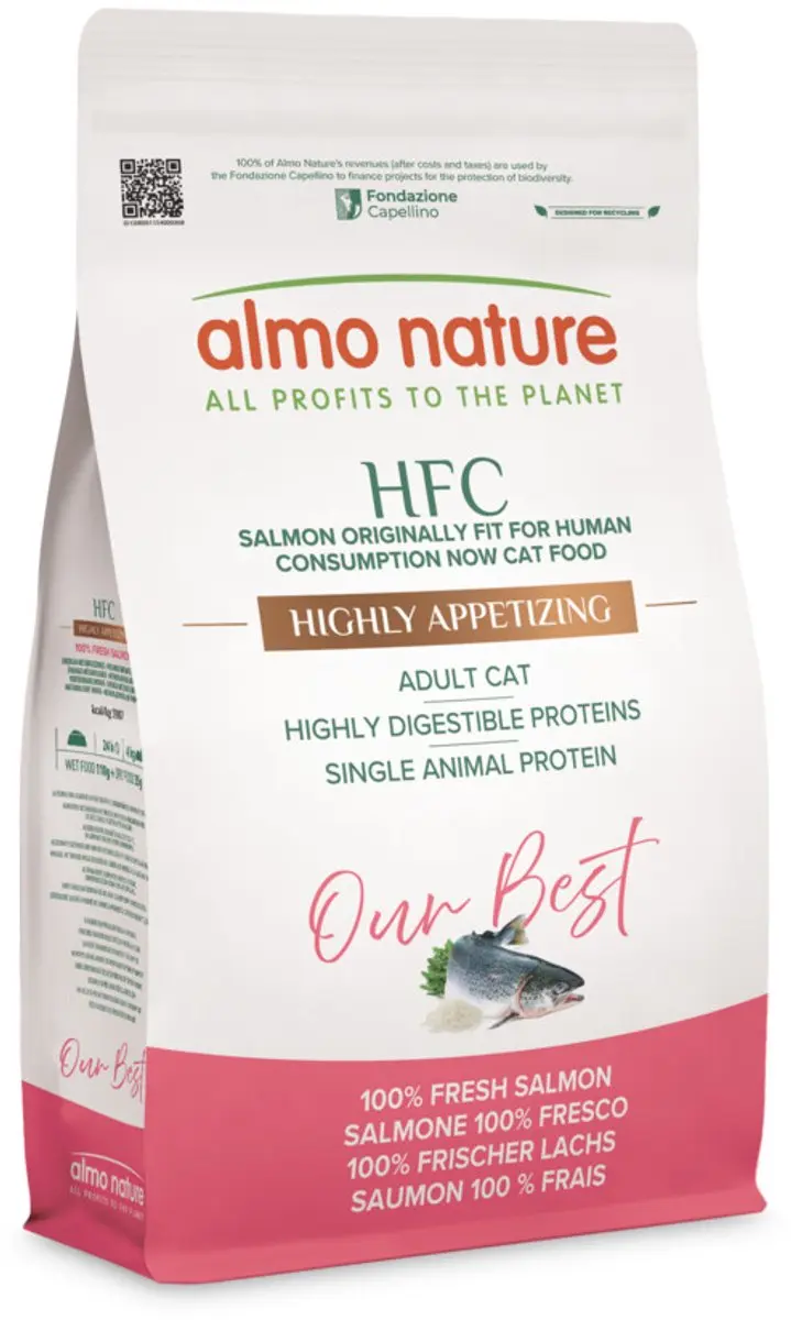 Almo Nature HFC Droogvoer Kat Zalm 1,2kg