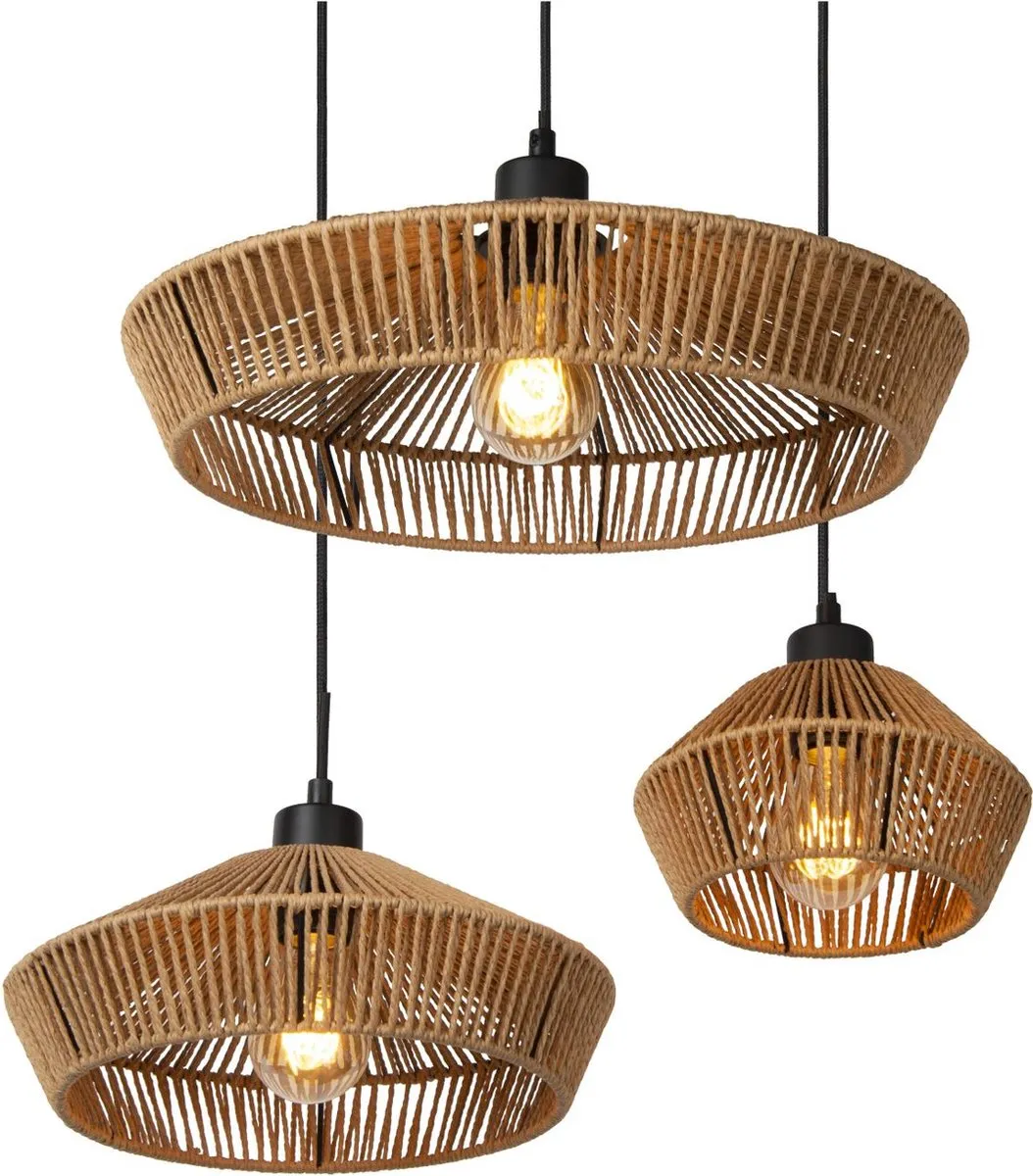 Lucide Yunkai Hanglamp Ø50cm - 3xE27 Naturel