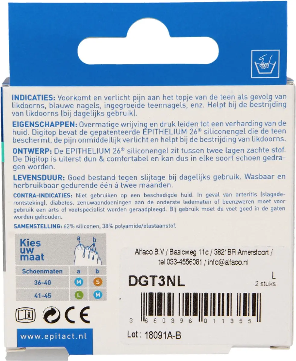 Epitact Digitops Siliconen Teenbeschermers Maat L - 2 Stuks