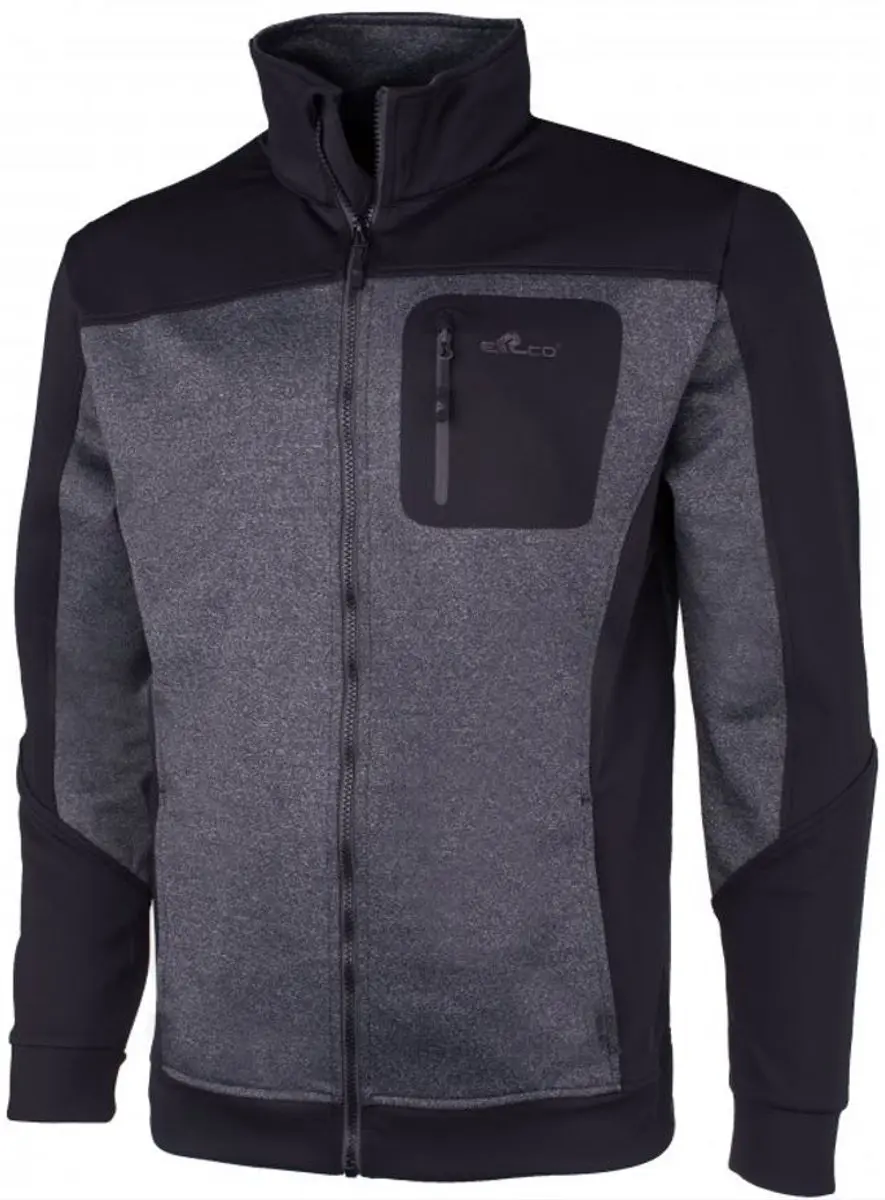 Erco Bork Herensweater - L - Zwart-grijs Melange