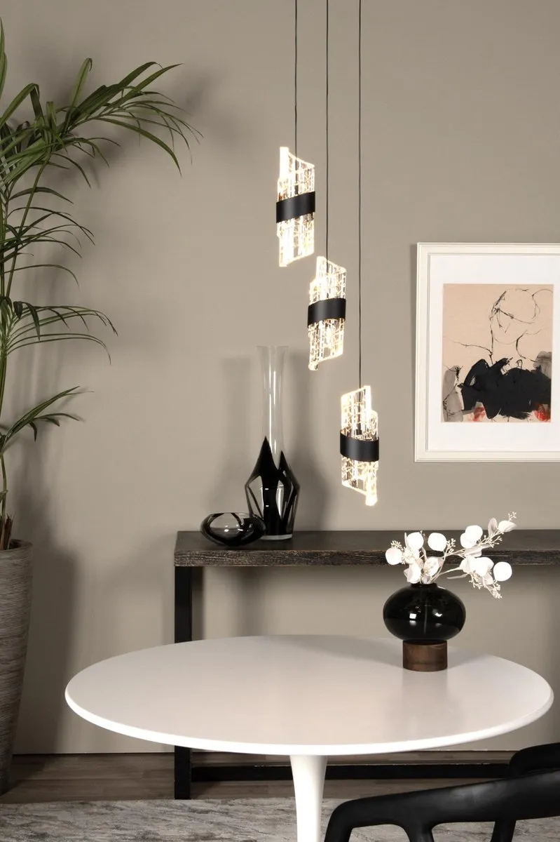 Lucide Kligande Hanglamp Ø25cm - 3x8W LED Dimbaar Zwart