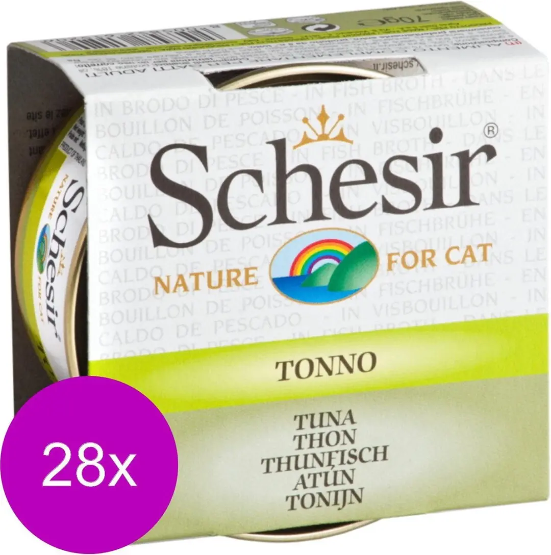 Schesir Kat Bouillon Tonijn 28x70g