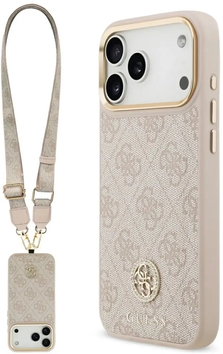 GUESS Case 4G Strass Logo Grote Band Metalen Knopen