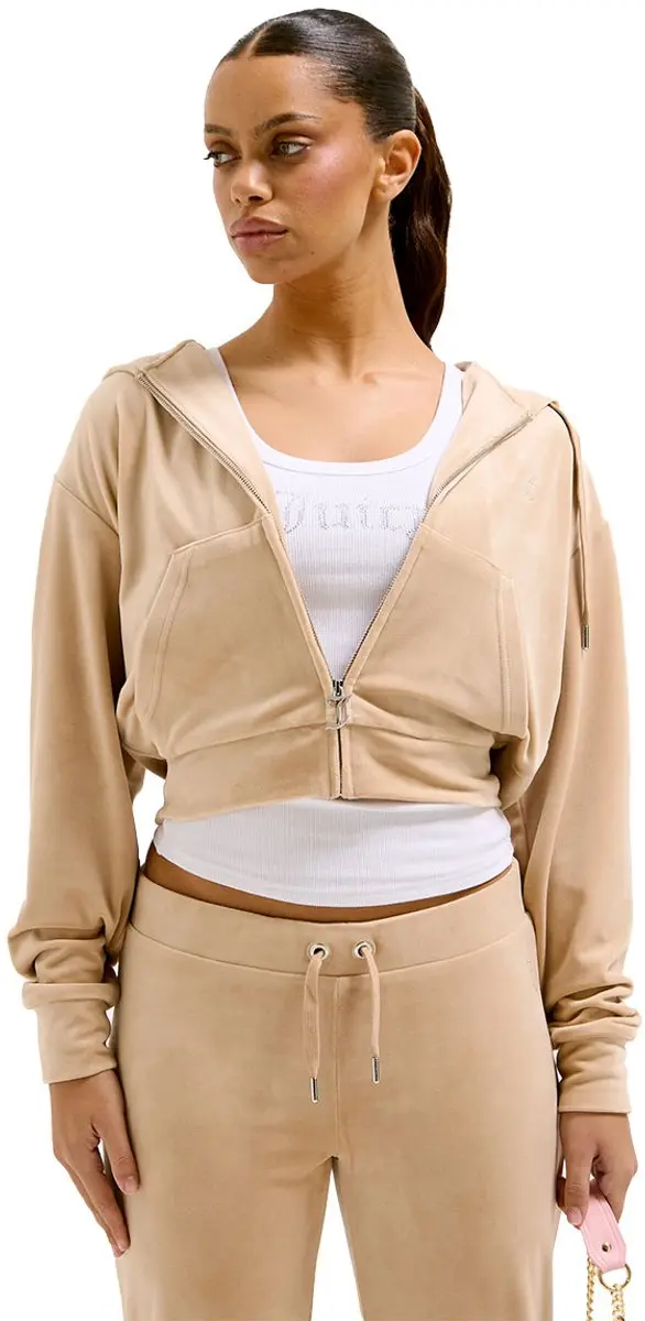 Juicy Couture Iccle Diamante Oversized Cropped Hoodie - L