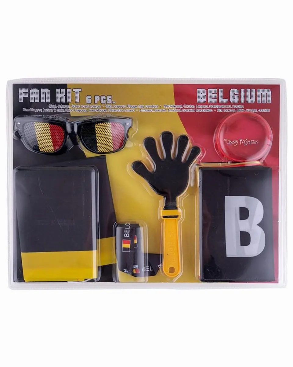 Espa België Support WK 2026 Fan Set - Vlag, Bril, Clapper, Sjaal, Armband & Keycord