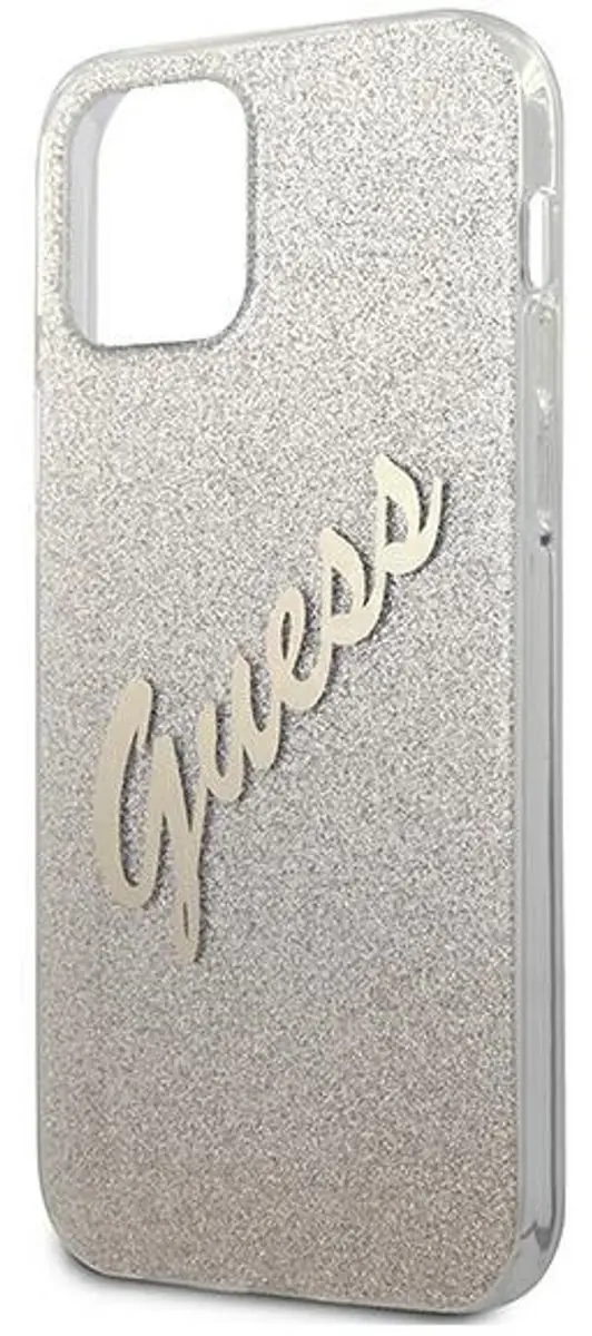 GUESS Gradient Vintage Glitter Back Case - iPhone 12 Mini - Goud