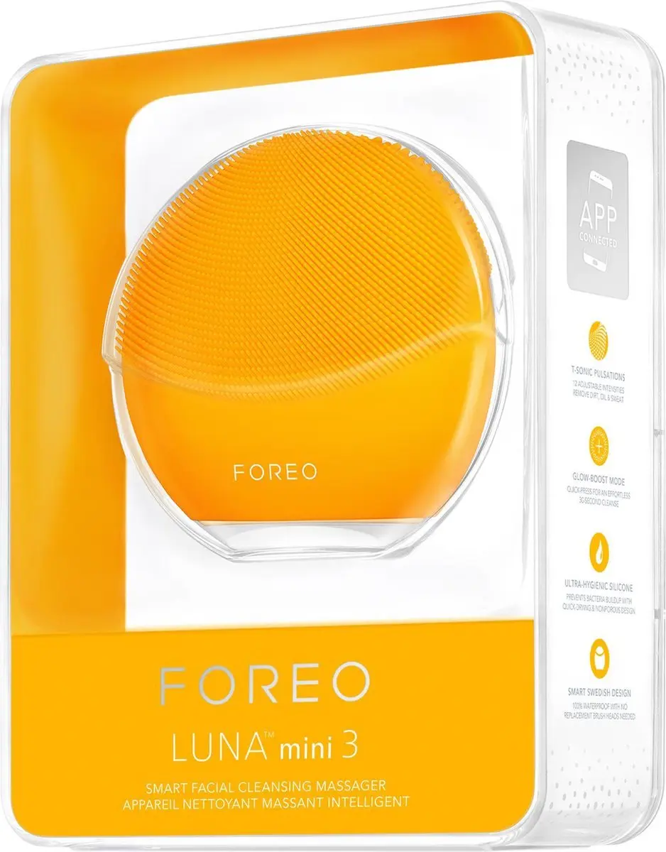 FOREO LUNA mini 3 Gezichtsreinigingsborstel - 12 Snelheden - Geel