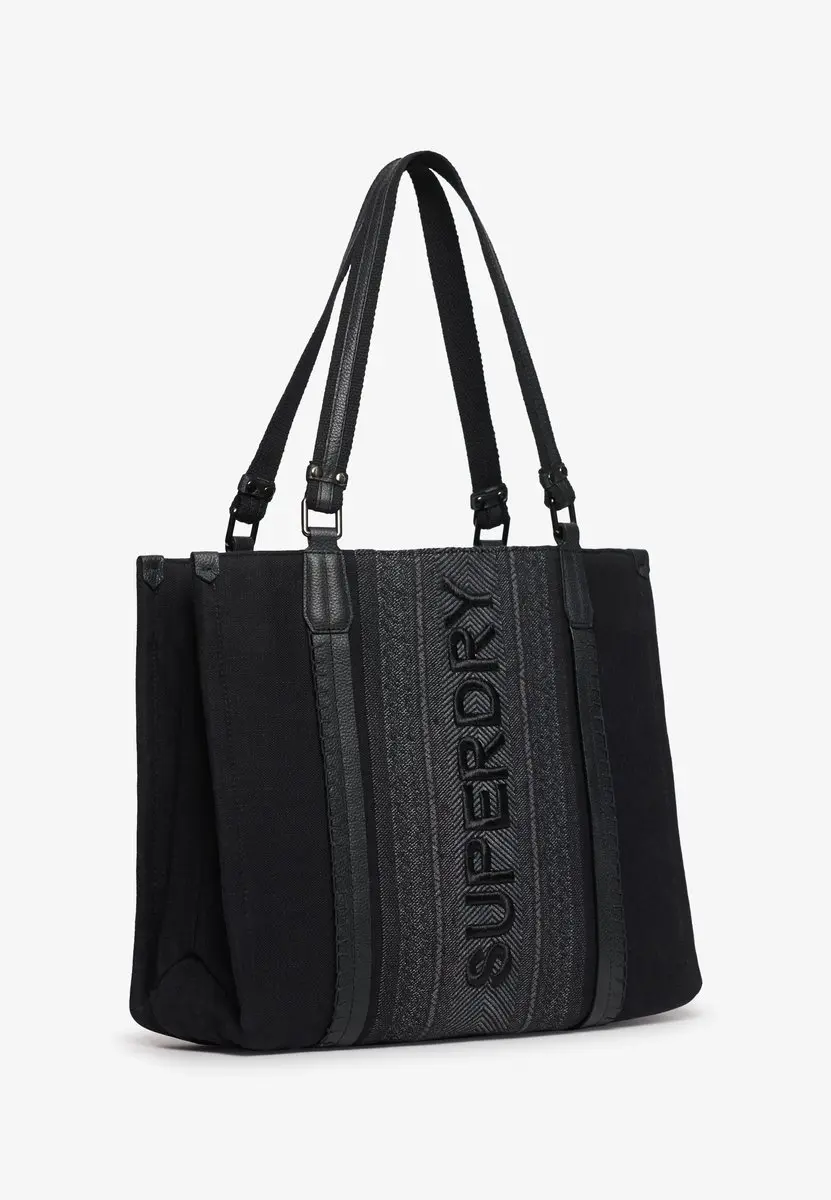 Superdry Crochet City Stoffentas - Beige/Zwart