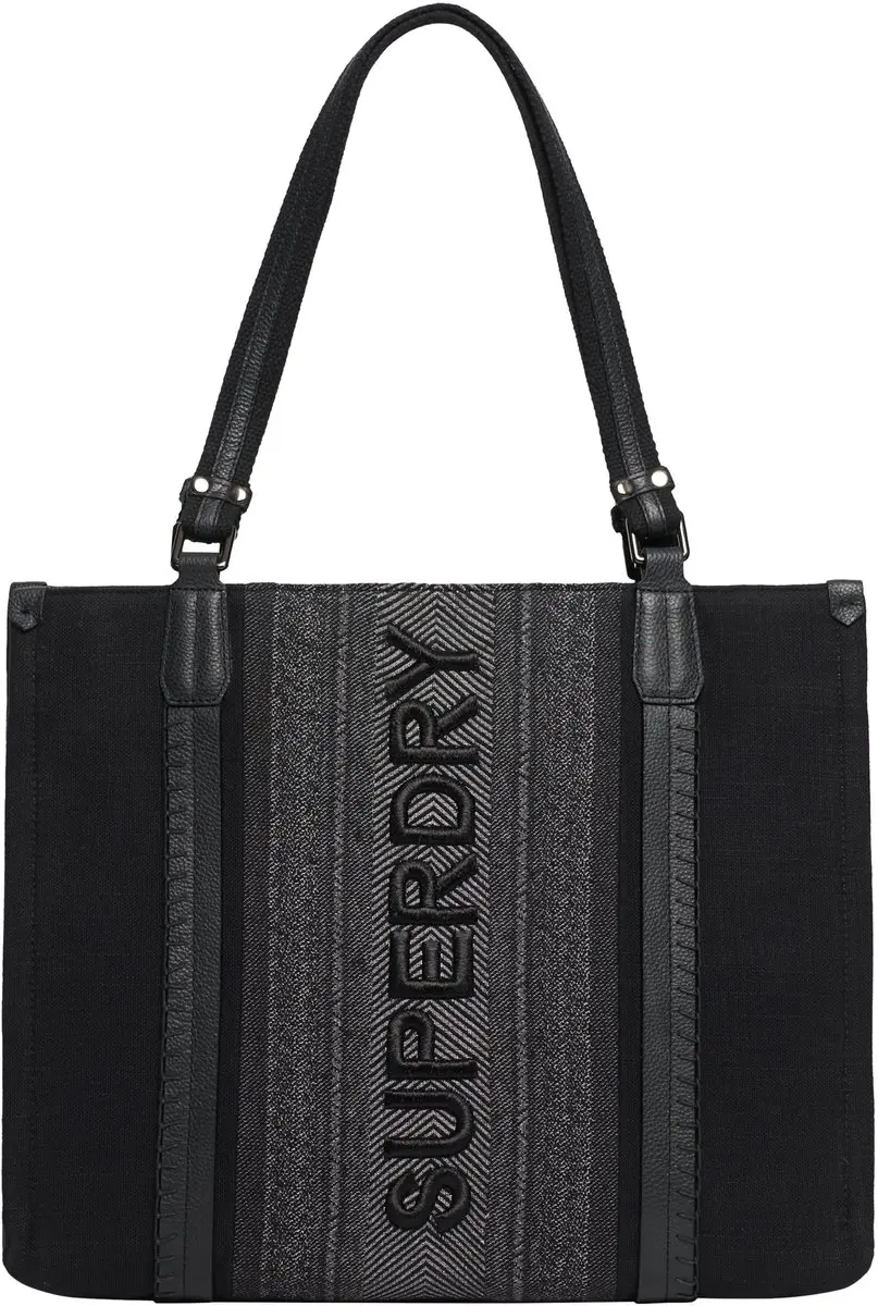 Superdry Crochet City Stoffentas - Beige/Zwart - afbeelding 6 van 6