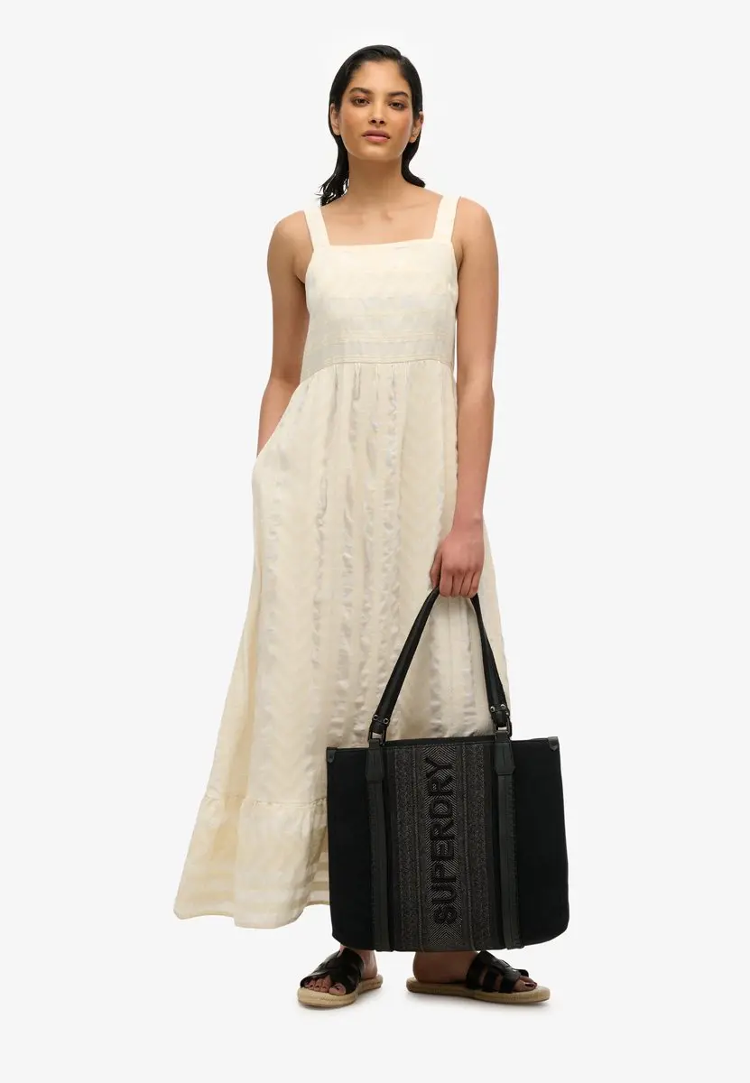 Superdry Crochet City Stoffentas - Beige/Zwart