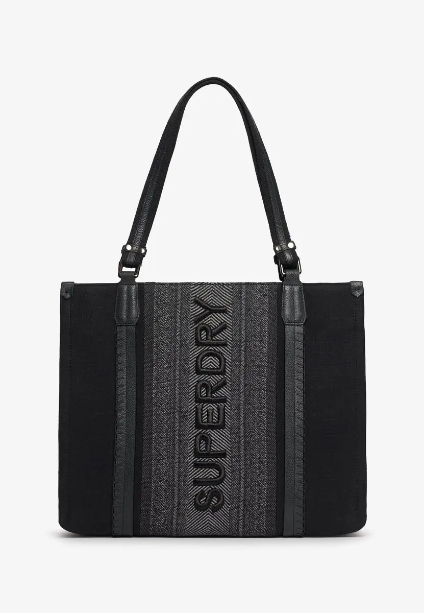 Superdry Crochet City Stoffentas - Beige/Zwart