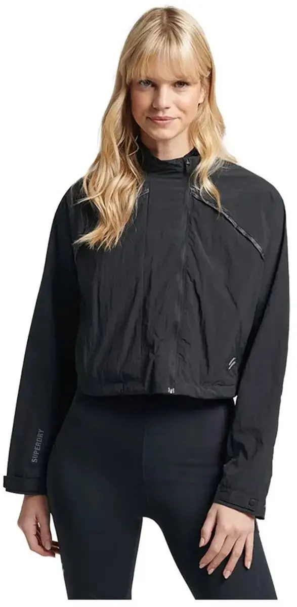 Superdry Run Cropped Waterproof Jas - Zwart XL - afbeelding 6 van 6
