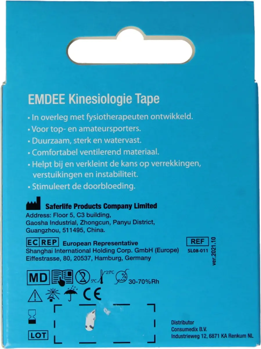 Emdee Kinesio Tape Blauw - 1 Stuks - afbeelding 6 van 6