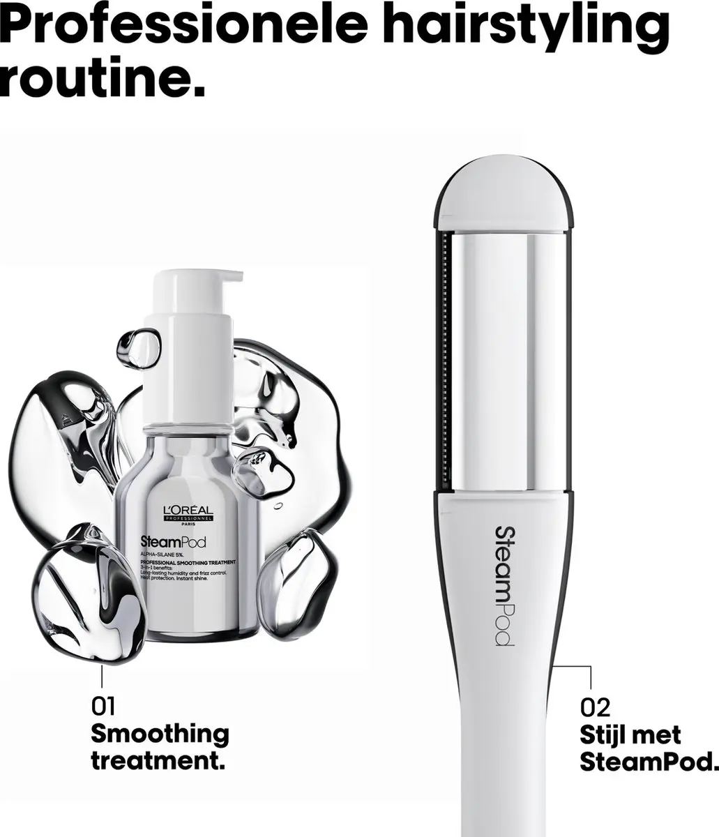 L'Oréal Professionnel SteamPod 4.0 Bundel - Stoomstijl- & krultang + Smoothing Serum 50ml